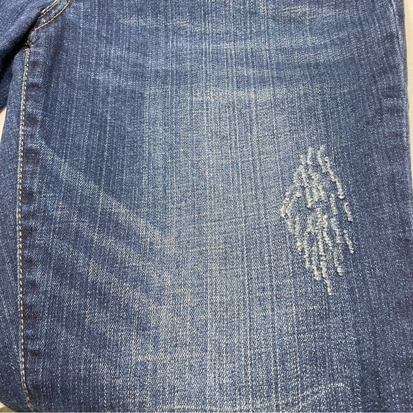 Seven7 Dark Wash Distressed Hemmed 5 Pocket Jeans Size 10 #1039 - Picture 5 of 12